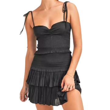 Women's Lace Up Bow Vest Suit