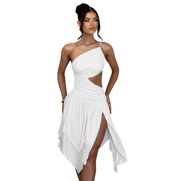 Shoulder Hollow Backless Short Dress