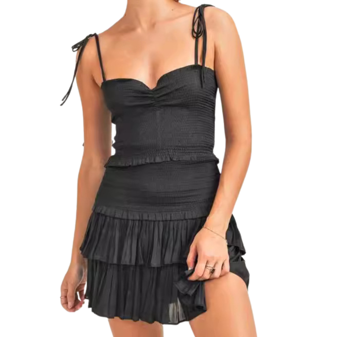 Women's Lace Up Bow Vest Suit