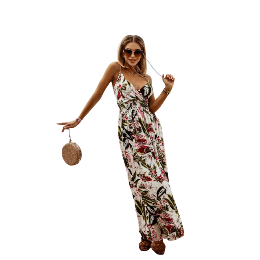 V-neck Boho Maxi Dress
