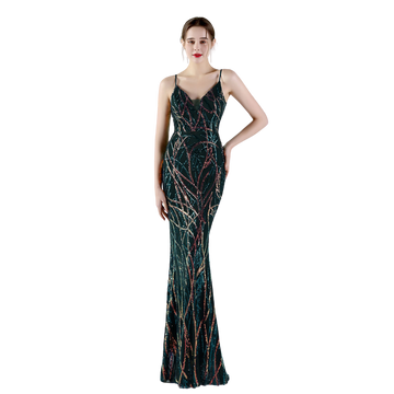 Long Sequin Party Evening Dress