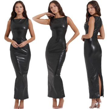 PU Leather Bodycon Dress